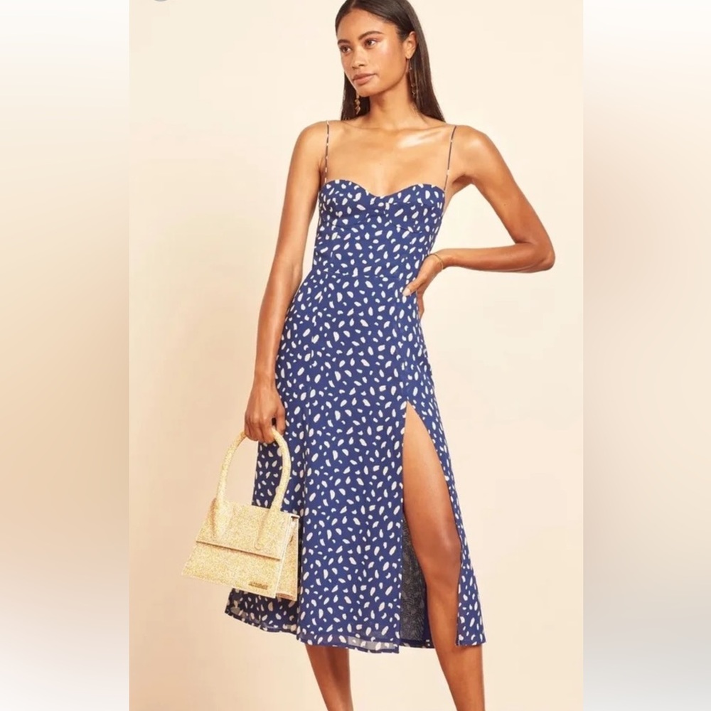 Reformation Juliette Dress - Blue & White - Size 4